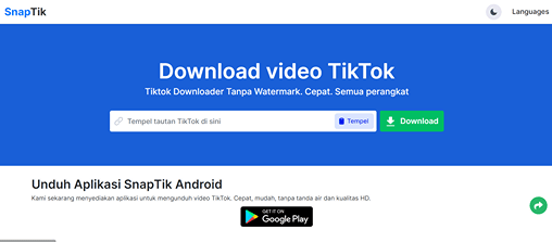 cara download video tik tok tanpa watermark dengan saptik