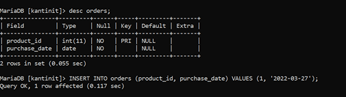 mysql insert menggunakan tipe data date